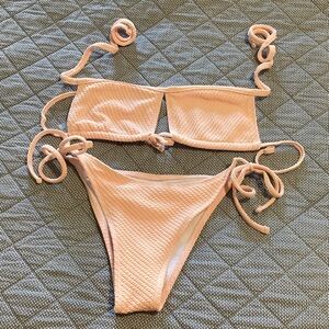 Textured Pink Bikini Set